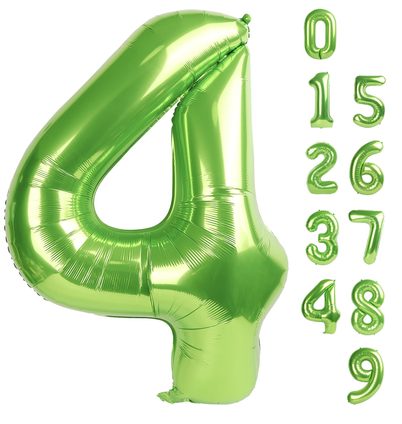 40 Inch Number 4 Balloon For Boys 4 14 24 40 Light Green Happy Birthday Balloons, Large Numbers For Graduation Anniversary Photo