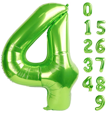 40 Inch Number 4 Balloon For Boys 4 14 24 40 Light Green Happy Birthday Balloons, Large Numbers For Graduation Anniversary Photo