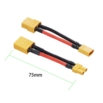 Laisomeke XT60 Male to XT30 Famale Adapter with 14AWG Cable and Male XT30 to Female XT60 Connector Adapter with 50MM 14AWG Cable