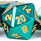 Metallic Dice Games Lic015 16 Mm Turquoise Painted Metal - Set Of 7