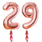 Party Town 16 Inches Rose Gold Number Helium Foil Balloons For Birthday/Anniversary Party Decoration (Number 29)