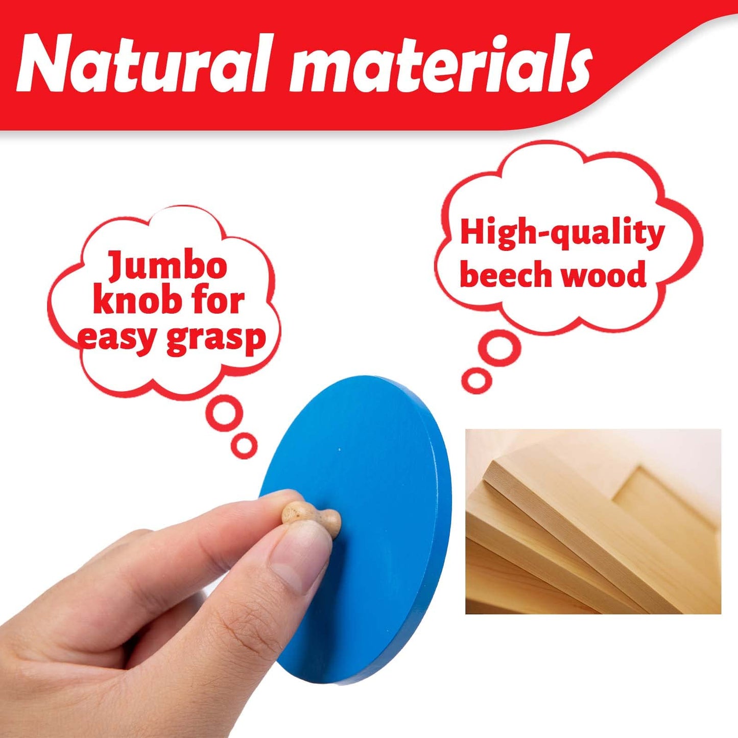 Montessori Toys For 3+ Years Old-Shape Puzzle Board,Wooden Peg Circle Puzzle,Jumbo Knob Puzzles For Baby Games Shape Sorter First Baby Puzzle For Toddler Gift For Boys Girls(Multiple Circle Puzzles)