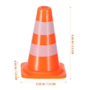 STOBOK 7pcs Mini Traffic Cones for Kids, Orange Roadblock Toys Educational Traffic Signs Playset for Imaginative Parking Lot Sce