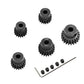 5-Pack Black Steel Metal 32P 5mm Pinion Motor Gear Sets 17T 18T 19T 20T 21T Compatible with HPI Kyosho Losi Axial Tamiya 1/8 1/1