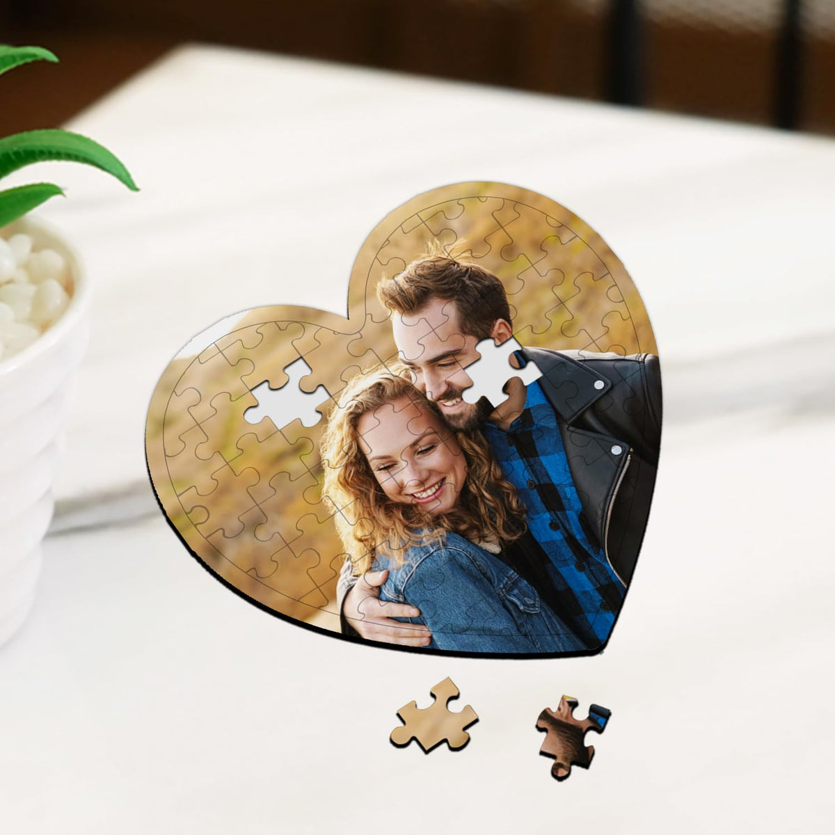 K1Gifts Shaandaar Personalized Heart Shaped Photo Print Puzzle, Kid