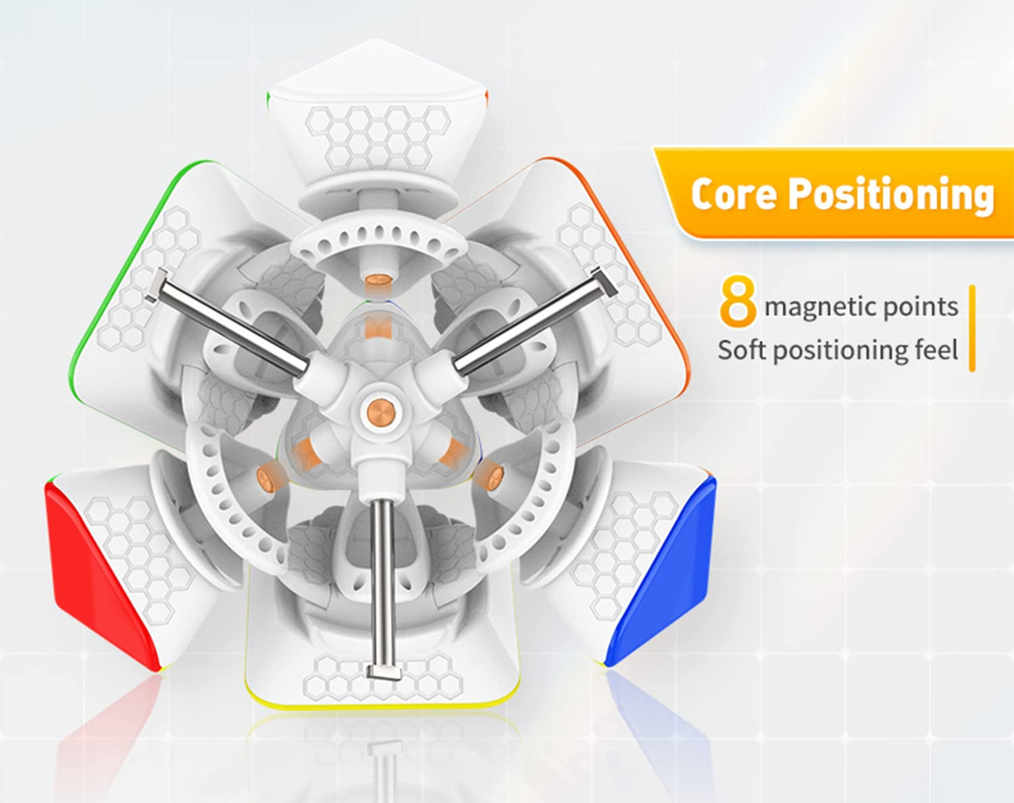 Cubershop Gan Skewb Magnetic Speed Cube (Standard Frosted Version), 2020 Gan Skewb M For Speed Cubing, Smooth & Fast Skewb Cube Puzzle Toy (Core Positioning System With 8 Magnets)