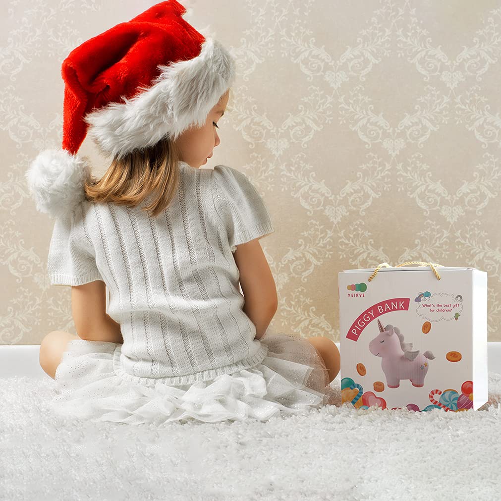 Yeirve Piggy Bank For Girls Kids, Resin Unicorn Piggy Bank, Kid‘S Money Banks Coin Banks, Gift Package,Girls Piggy Bank For Kids,Best Christmas Birthday Gifts For Kids