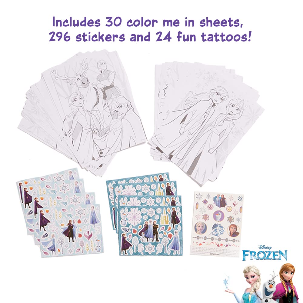 Innovative Designs Disney Frozen 2 Kids Deluxe Activity Set with Carrying Tin, Coloring Sheets, Tattoos, Stickers, & Art Supplie
