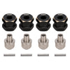 INJORA RC Hex Hub 12mm Brass Wheels Hex Hub Extension Black Hex Drive Adapter for 1/10 RC Crawler Axial SCX10 90046 D90 (12mm)