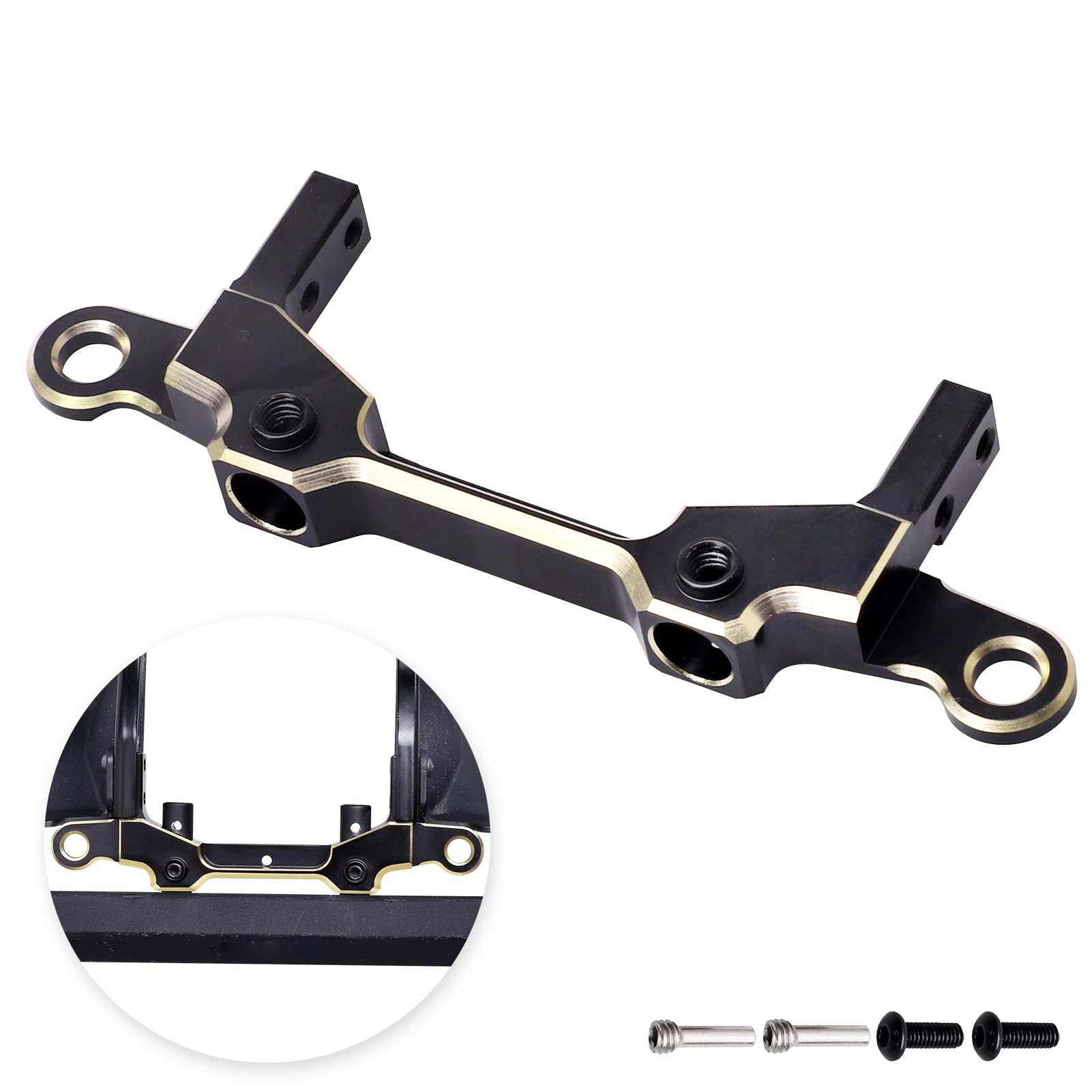 HobbyPark Brass Rear Bumper Mount Servo Mounting Bracket Stand Compatible with 1/10 Axial SCX10 III Upgrades JLU Wrangler