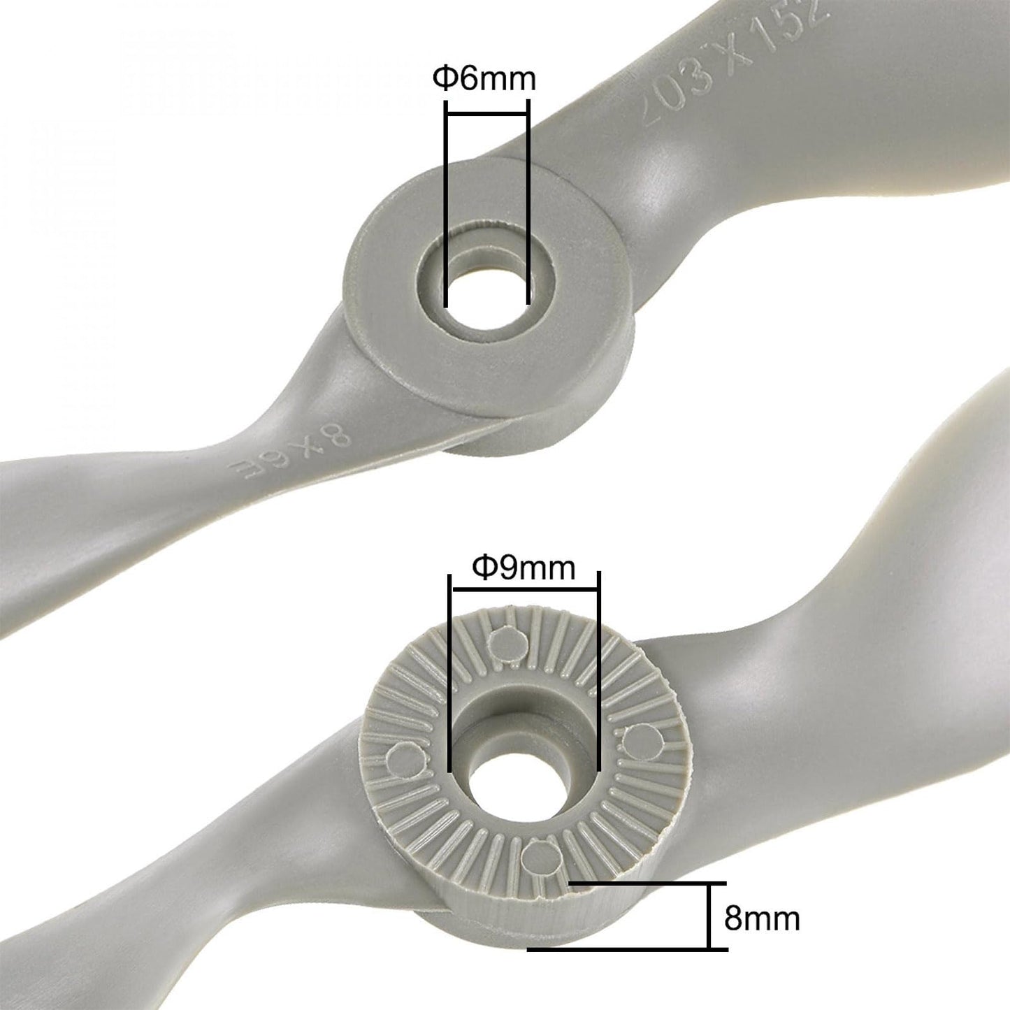 Top-Vigor 2Pcs Cw Rc Propellers 8060 8 X 6 Inch 2-Vane Rc Vehicle Propellers Replacement For Rc Airplane With Adapter Rings Nylo