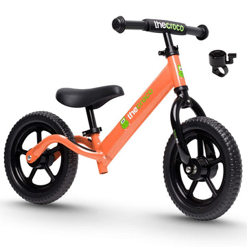 The Original Croco Ultra Lightweight And Sturdy Balance Bike.2 Models For 2, 3, 4 And 5 Year Old Kids. Unbeatable Features. Toddler Training Bike, No Pedal. (Orange, Ultralight 12 Inch)