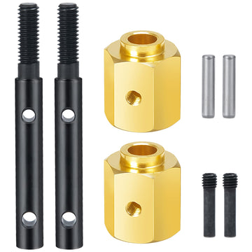 MORLORDY RC Portal Drive Stub Axle 13mm Extension Brass Hex Adaptor Set for 1/10 Scale RC Crawler Car SCX10 III AXI03007 JLU AXI
