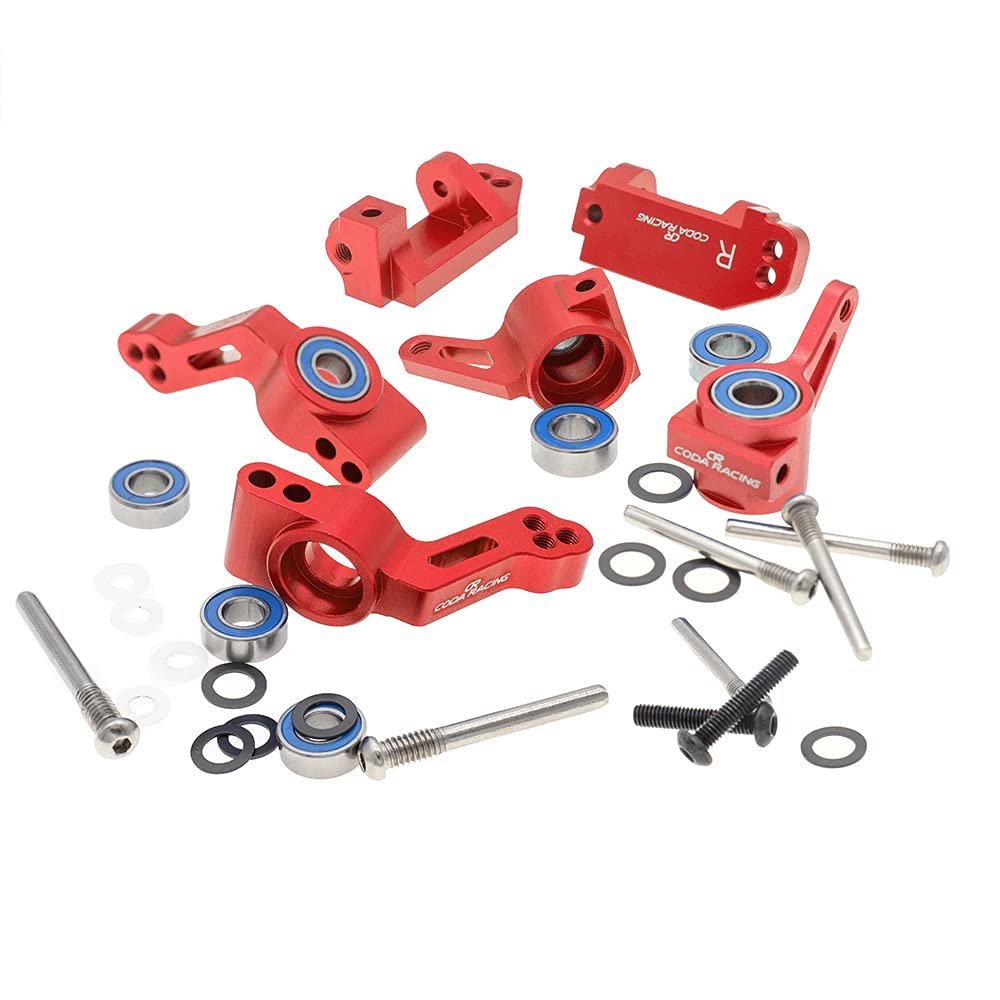 CODA RACING RC Alloy Caster Block&Steering Blocks&Rear Stub Axle Carriers for Traxxas 1/10 2WD Slash, Stampede, Rustler, Nitro S