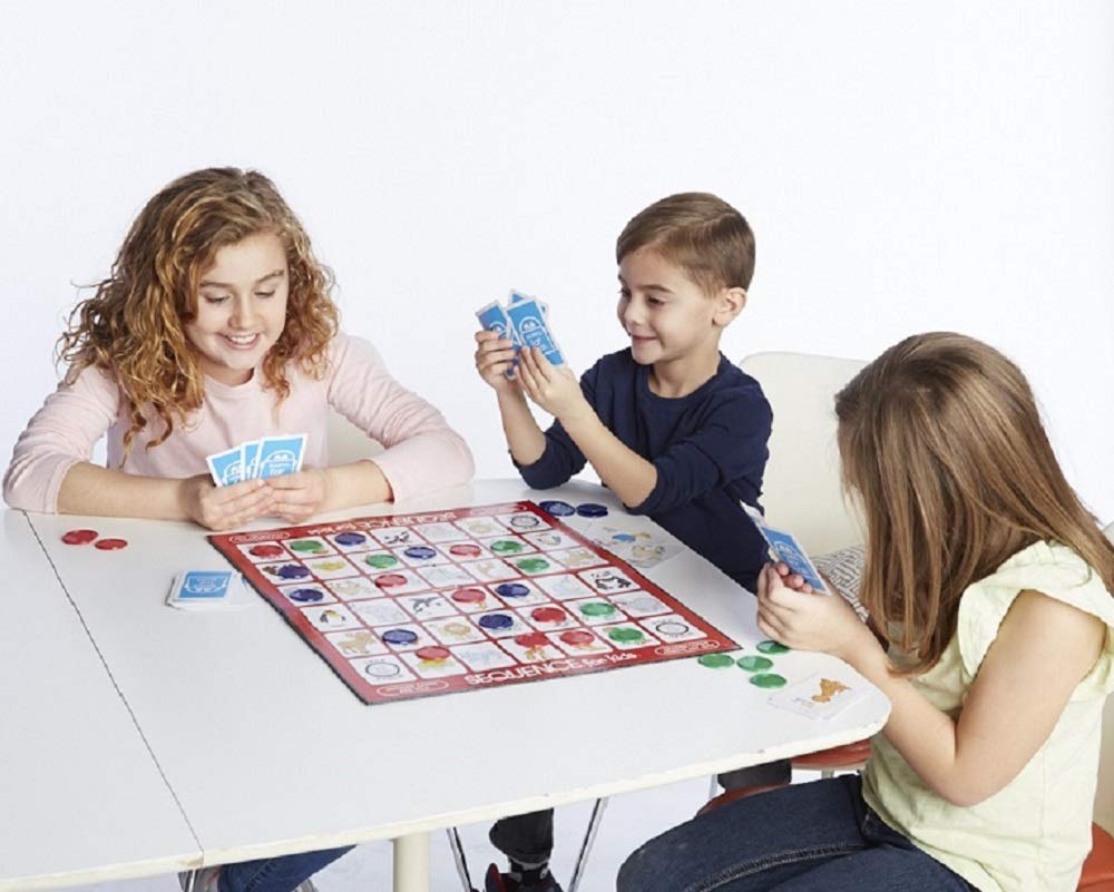 Jax Sequence for Kids - Cardboard Game, Model 8001, Basic Size, White Color