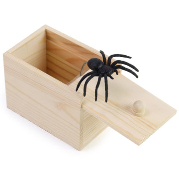 Funny Spider Prank Box Toys - Saint Valentine White Elephant Gifts Cute Humor Wooden Box,Birthday Surprise Giving Stuff,Popping