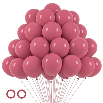 Voircoloria 105Pcs Retro Hot Pink Balloons 12Inch Party Latex Balloons For Boys Girls Birthday Baby Shower Gender Reveal Wedding