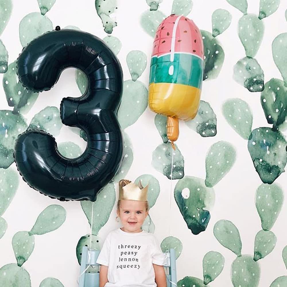 Number 4 Balloon 40 Inch Large Black Jumbo Digit Mylar Foil Helium Black Balloons For 4Th Birthday Party, Number 4 14 40 Balloon
