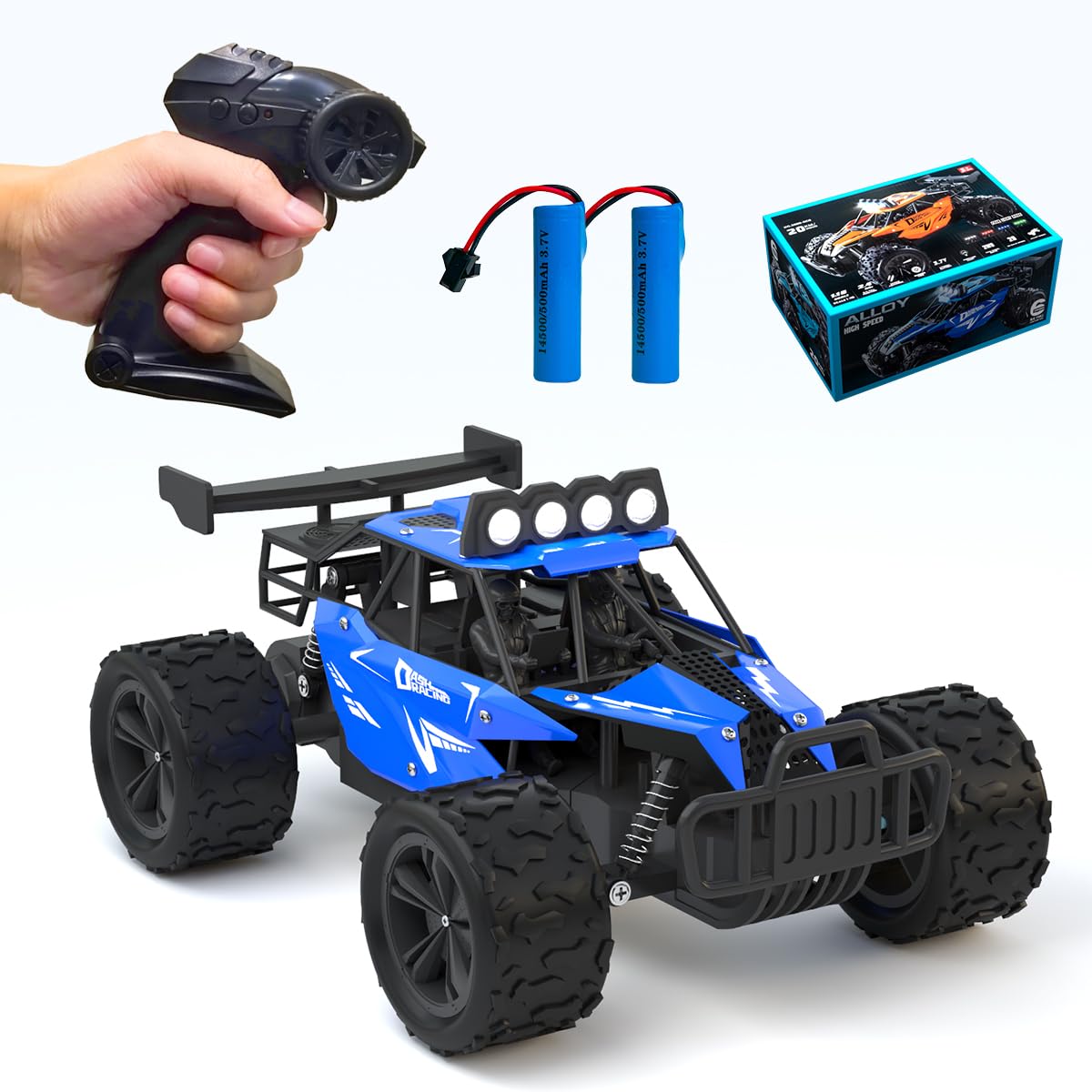 Remote Control Car Monster Truck Toys 1:16 Scale RC Car For Boys 2.4GHz High Speed 20 km/h With LED Headlights,Rechargeable RC C
