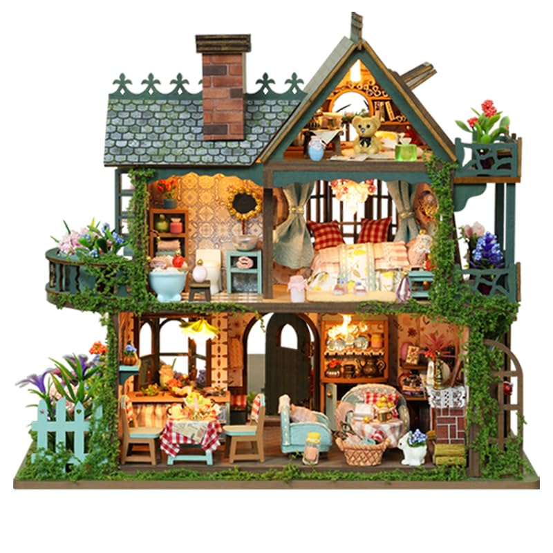 OZJAY Miniature House Kit  DIY Wooden Dollhouse Miniature Kit  Dollhouse Kit  Mini House Building Kit for mature-themed Teen  Fairy Garden