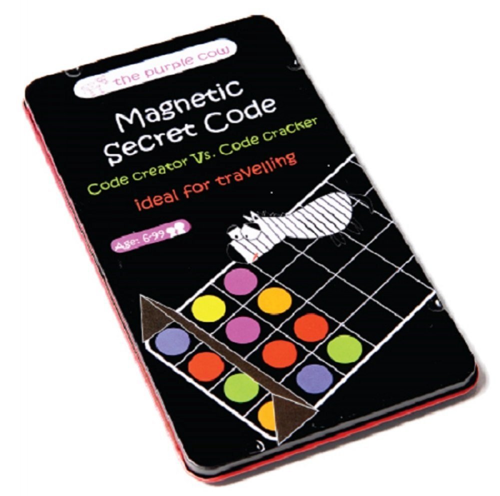 The Purple Cow Magnetic Secret Code Board Game for Kids.  The Secret Code. Travel Size - Ideal for Travelling and Have Fun for Kids & mature-themeds. Magnetic Secret Code