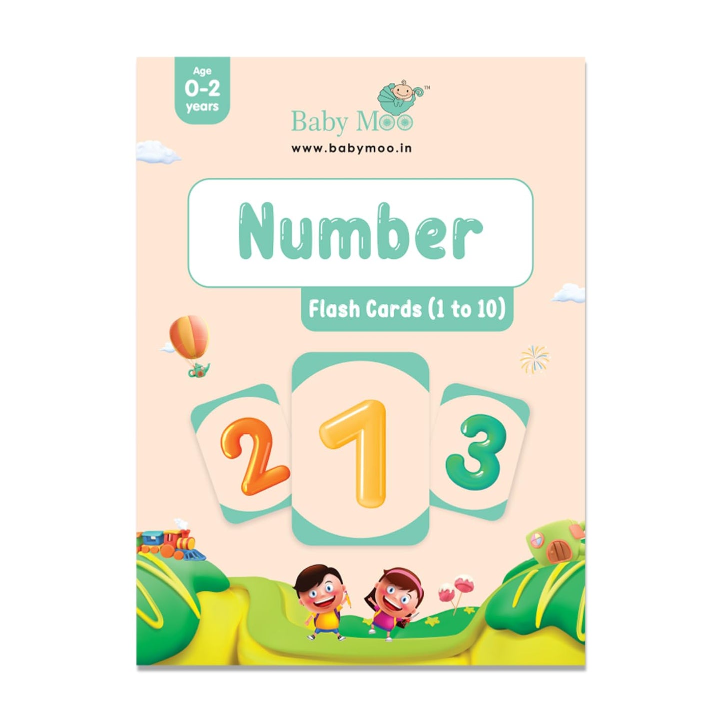 Babymoo Fun With Food Numbers & Alphabets Montessori Set Of 10 Flash Cards I Child Development Card I Child Education Card (024
