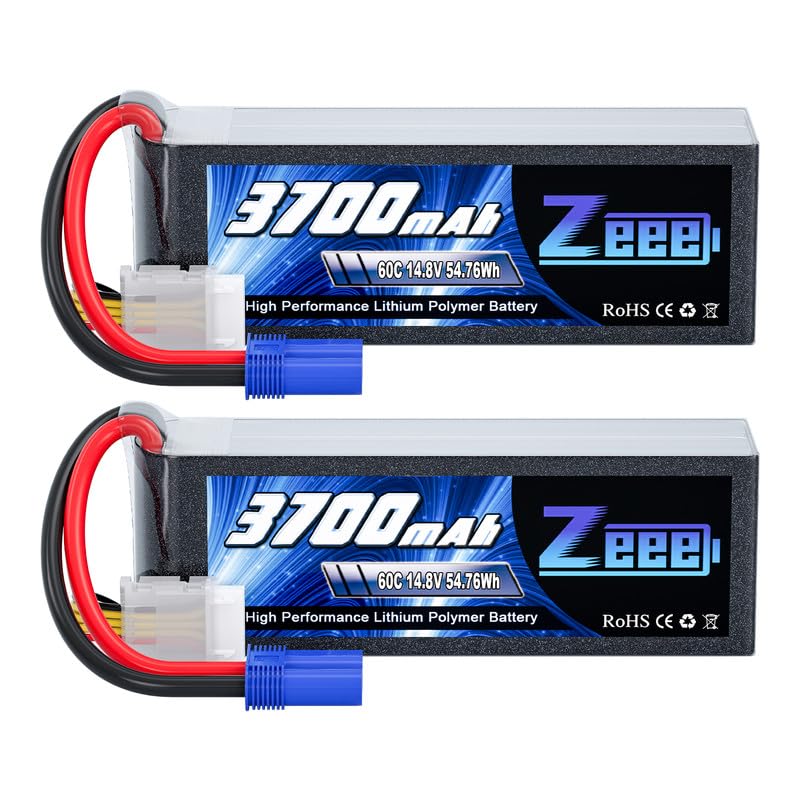 Zeee 4S Lipo Battery 3700mAh 60C 14.8V Soft Case Battery with EC5 Plug for RC Airplane Helicopter RC Boat UAV Drone FPV RC Car T