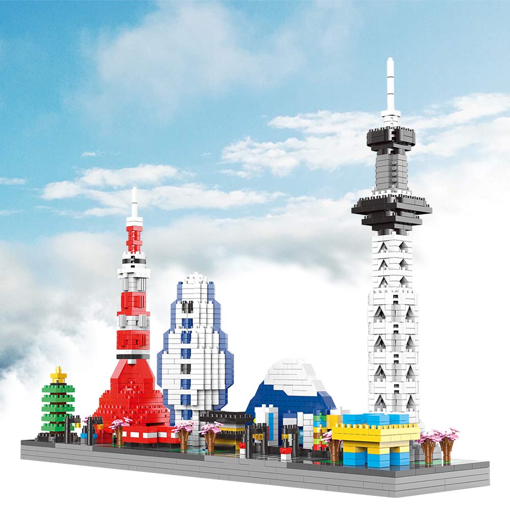 DOLBLOCK Micro Building Set - Tokyo Skylines Architecture Kit, 1880 Pieces, ABS Material, Japan Tokyo Skyline Design, Model 8006