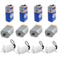 E Idea Robotics Dc Motor Kit With 9V Batteries, Mini Water Pumps And Motors, 4 Sets Each Project Kit