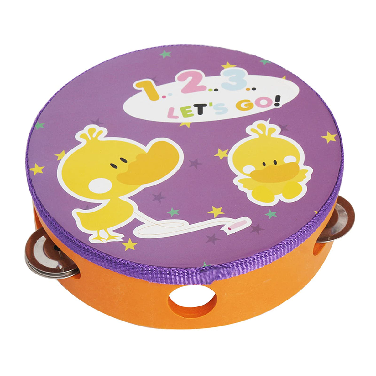 Homgee 6 Handheld Tambourine Hand Drum Percussion Musical Toy With 4 Sets Metal Jingles For Party Kids Games, 1Pc/ Pack (4 Patt