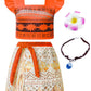 Aovclkid Girls Princess Costume Skirt Sets Halloween Birthday Party Christmas Dress Up Cosplay Outfits With Accessories(3T,Orang