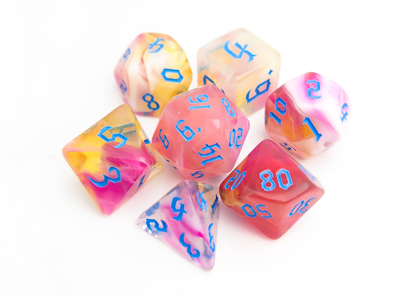 Vvpesca Pink D&D Dice Set - Polyhedral Dice Set For Dnd, Coc Accessories, Ttrpgs, Dungeon And Dragons, Role Playing Games - D20