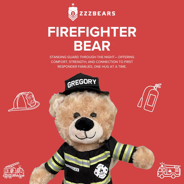 ZZZ Bears Personalized Firefighter Teddy Bear, Thoughtful Gift for Firefighters, Spouses & Kids