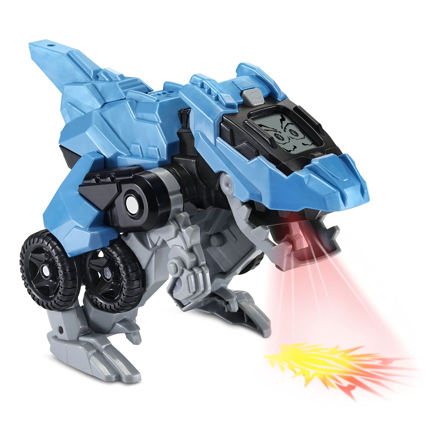 VTech Switch and Go Race Car - Velociraptor Model, Blue with Grey Color, Fun Transforming Toy for Kids