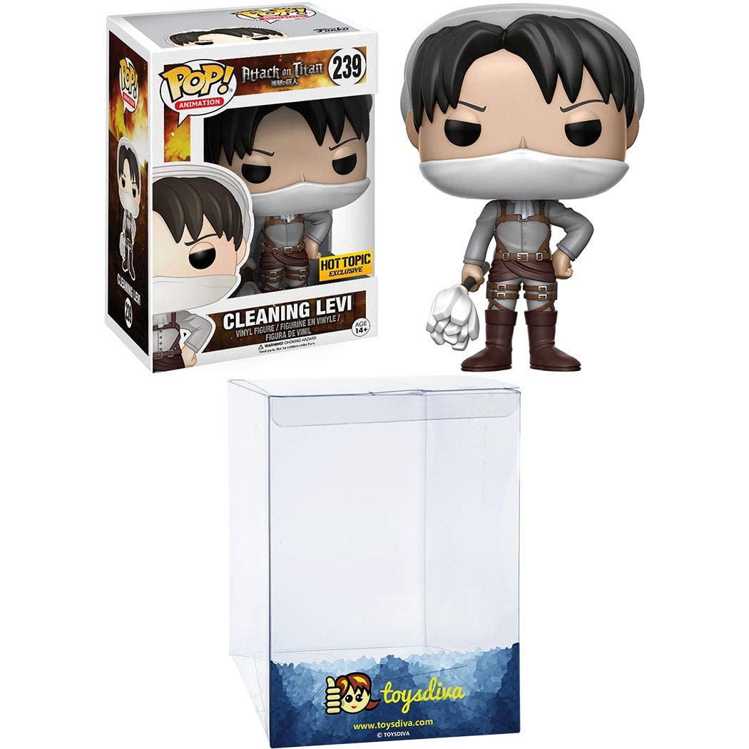 Cleaning Levi (Hot Topic Exc): Funk O Pop! Animation Vinyl Figure Bundle With 1 Compatible 'Toysdiva' Graphic Protector (239 - 14291 - B)