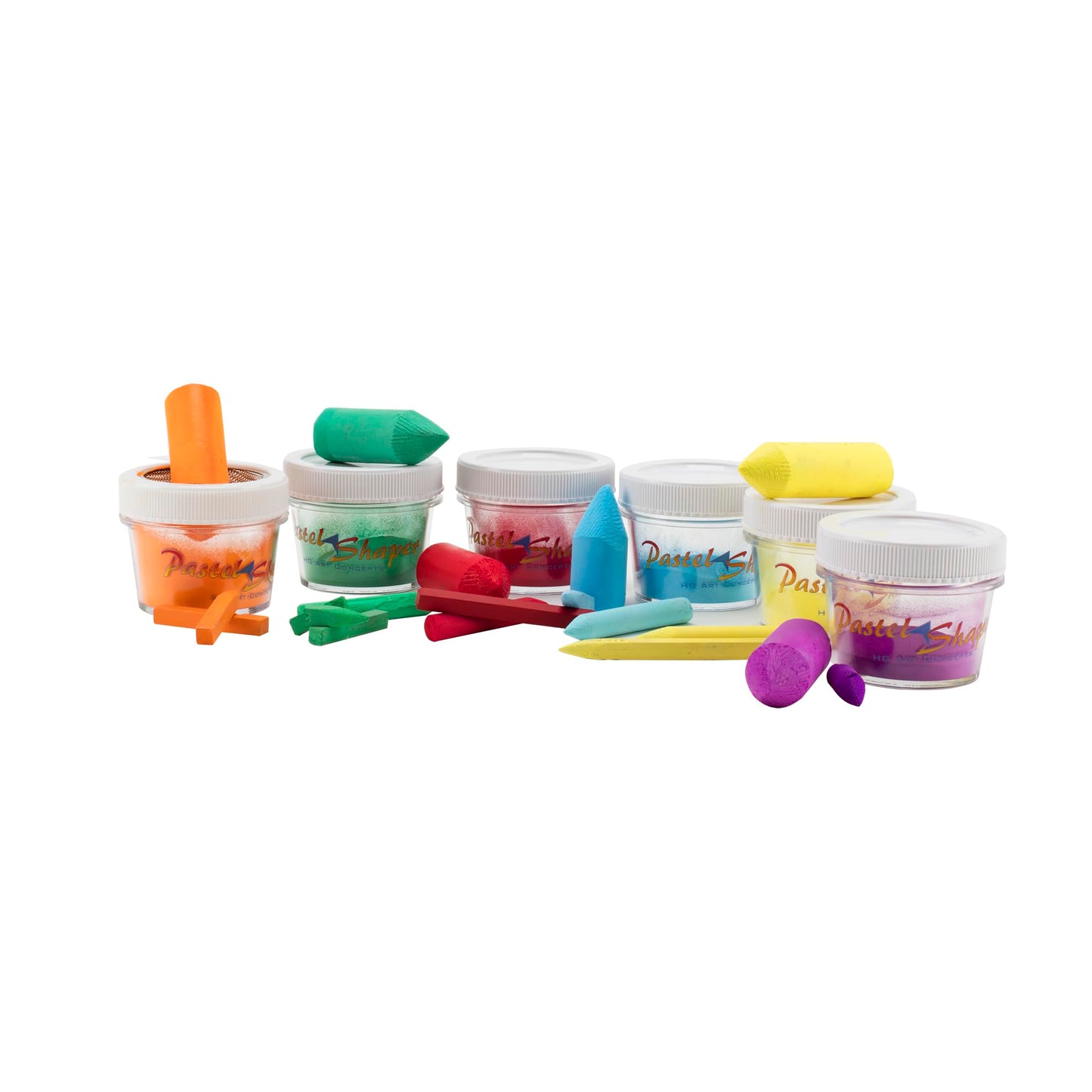 HG Art Concepts Pastel Sharpener & Shaper with Storage Jar Shapes Soft Pastels to A Point Or Shape - Complete Set with Wire Brus