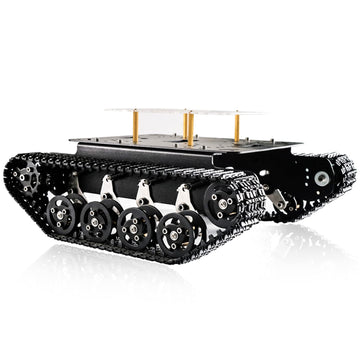Professional Shock-Absorbing Smart Metal Robot Tank Car Chassis Kit For Arduino/Raspberry, Tracked Suspension Absorption Vehicle