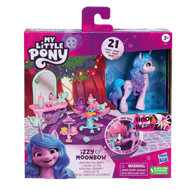 My Little Pony: Make Your Mark Toy Unicorn Tea Party Izzy Moonbow - Hoof to Heart Pony with 20 Accessories for Children 3+