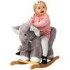 ROCK MY BABY Rocking Horse Elephant, Plush Ride-on Toy, Large Gray, Model JR291, CPC Certified