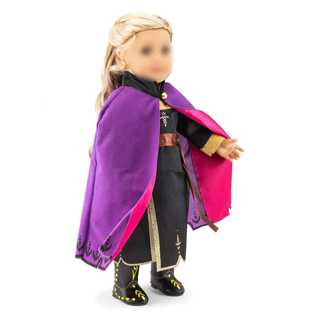 Oct17 Fits Compatible With American Girl 18' Princess Costume 18 Inch Doll Clothes Outfit Set Costume Purple