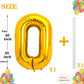 PIGETALE 40 Inch Gold Jumbo Number Balloons 0-9, Foil Mylar Helium for Birthday Parties, Celebrations, and Anniversaries