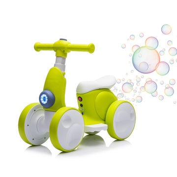 6V Electric Baby Balance Bike for 1 Year Old Boys Girls Ride on Toys 12-48 Months Toddler Balance Bike, 4 Wheels Kids First Bike