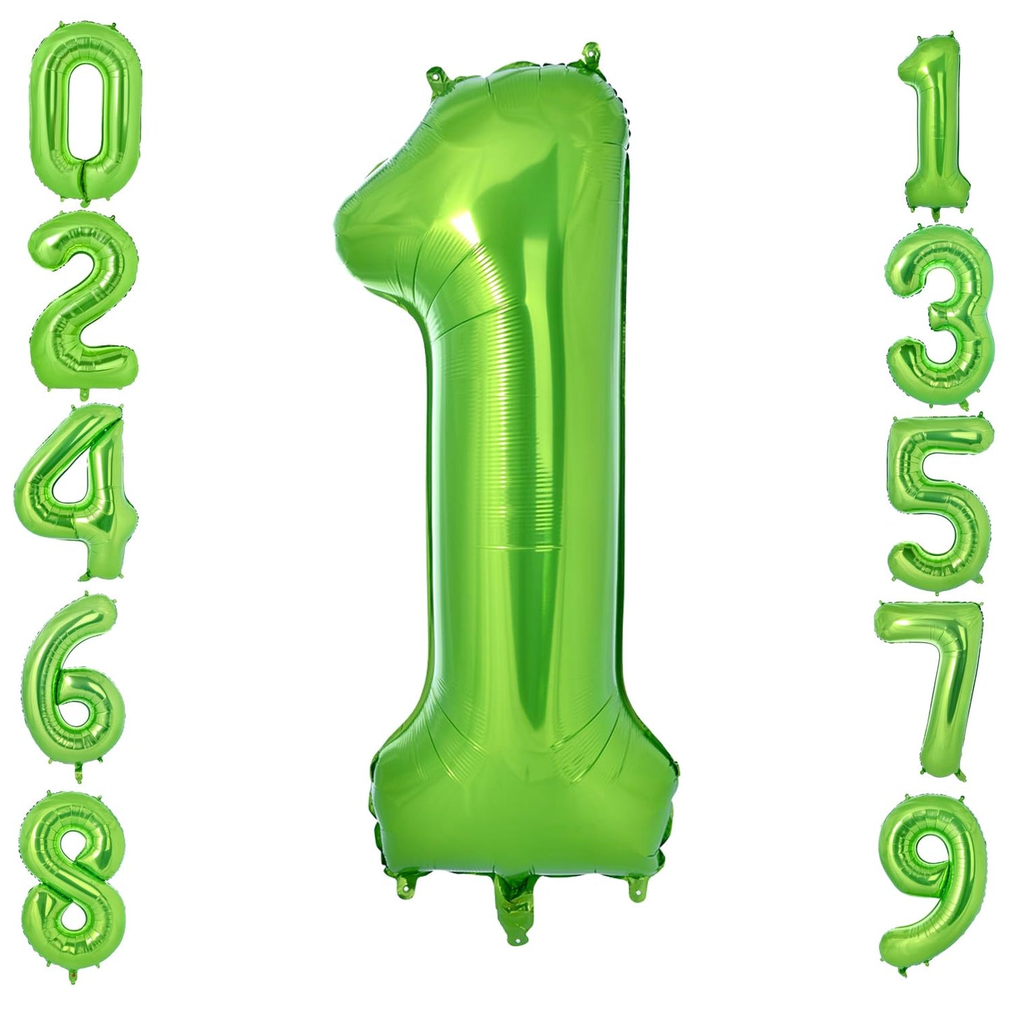 Vonokee 40 Inch Light Green Giant Number Balloons 1, Jumbo Digital Foil Mylar Balloon For Birthday Party Wedding Anniversary Cel