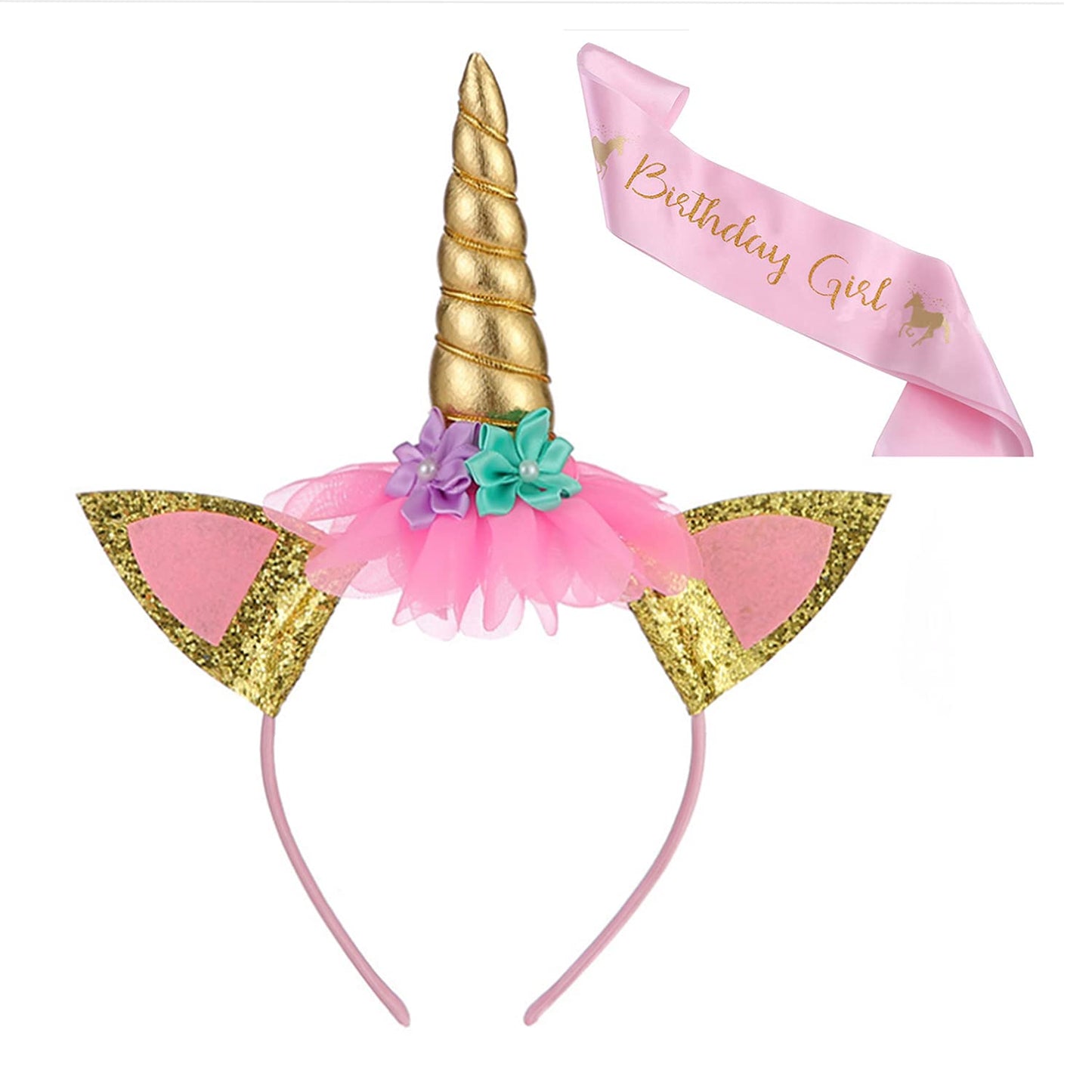 Chektin Unicorn Dress For Girls Tutu Dress Unicorn Costume Pageant Princess With Unicorn Headband & Satin Sash