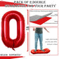Goer Red Foil Balloons Number 0 For 10Th 20Th 30Th 40Th 50Th 60Th 70Th 80Th 90Th 100Th Birthday Party Supplies Anniversary Decorations (3 Pcs,42 Inch,32 Inch,16Inch)
