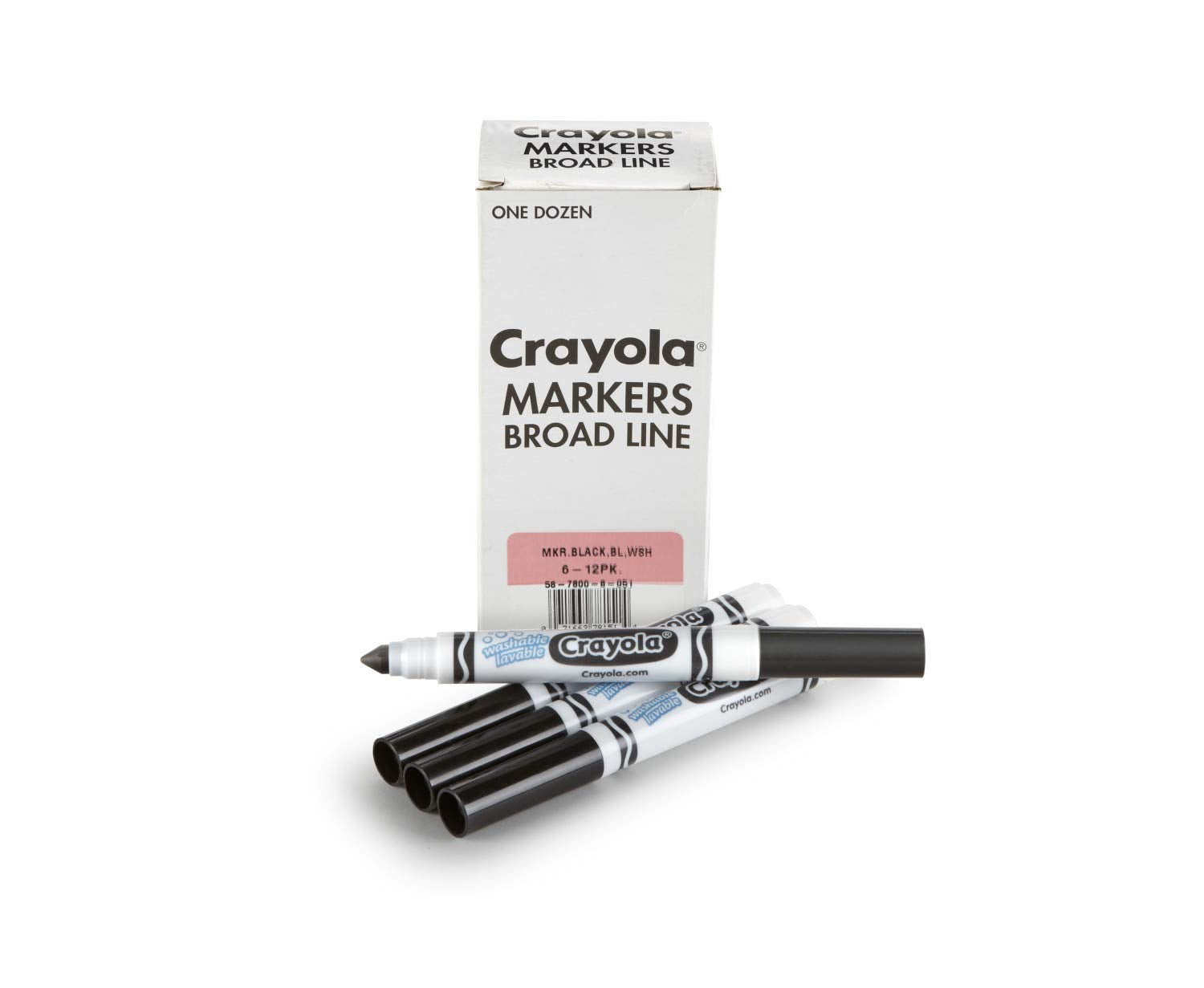 Crayola Washable Markers  Black (12ct), Kids Broad Line Markers, Bulk Markers for Classrooms & Teachers