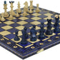 Beautiful Handcrafted Wooden Chess Set with Wooden Board and Handcrafted Chess Pieces - Gift idea Products (16 (40 cm) Blue)