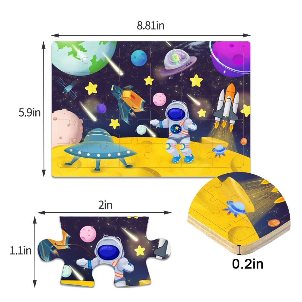 Puzzles For Kids Ages 3-5 Years Old 30 Piece Colorful Wooden Puzzles For Toddlers Learning Puzzles Boys And Girls Playset For 3 4 5 6 Years Old (4 Piece Puzzles)