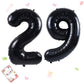 Smlpuame 40 Inch Number Balloon 0-9 Black Large Number 29 Balloons,Digital Balloons For Birthday Party Celebration Decorations S