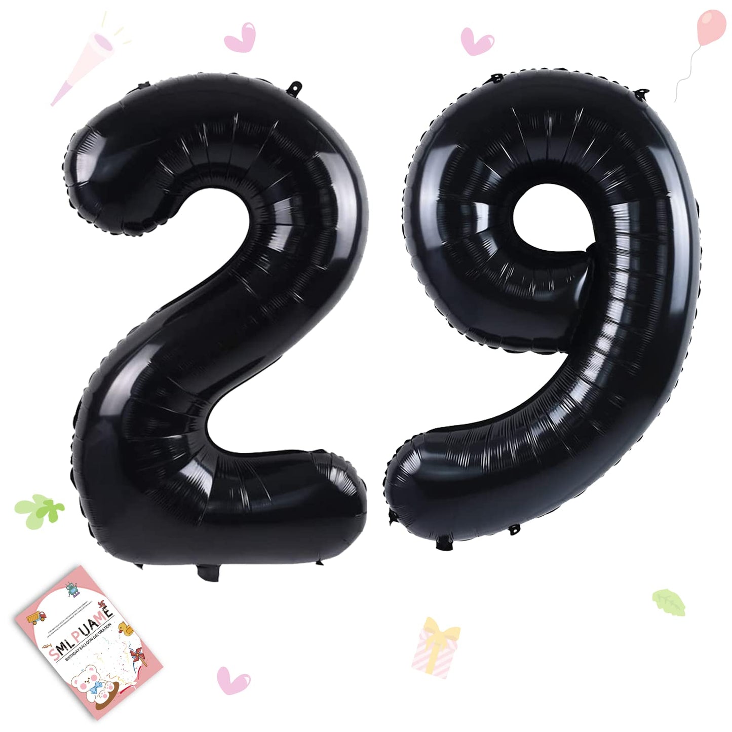 Smlpuame 40 Inch Number Balloon 0-9 Black Large Number 29 Balloons,Digital Balloons For Birthday Party Celebration Decorations S